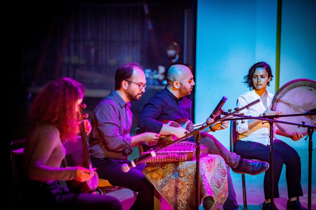 Mirage, an Iranian music ensemble from the community, plays traditional Iranian classical music inspired by folk music of that region as the diverse talents of the student community take the stage at Foellinger Auditorium during the third-annual Global Talent Show